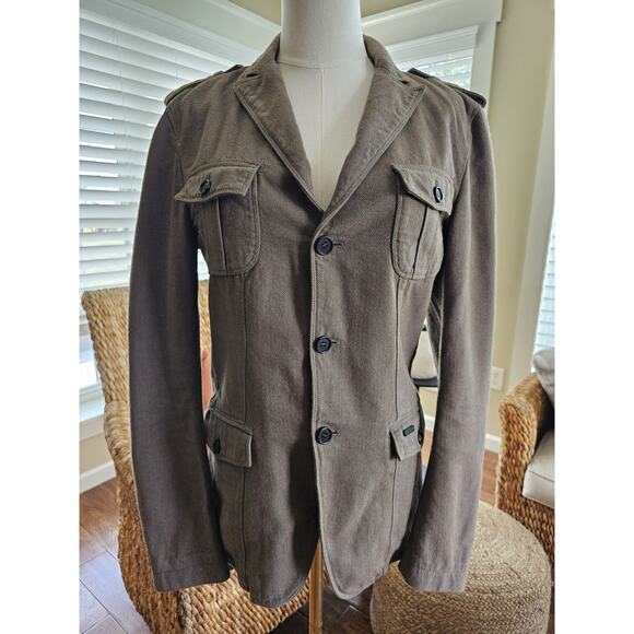 Sisley Wool Blend Blazer Military Field Women’s Size 8/44 Slim Fit Made in Italy - Picture 3 of 16